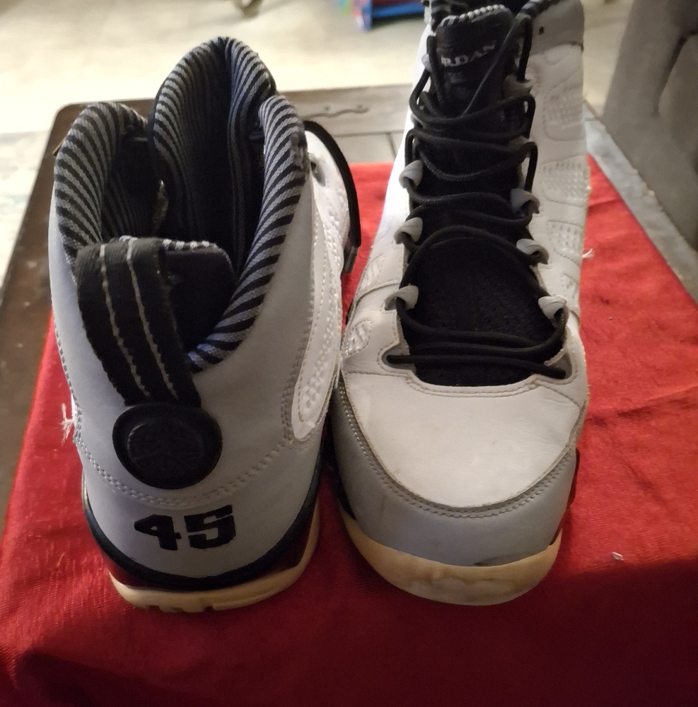 Jordan White and Black High-Top Sneakers